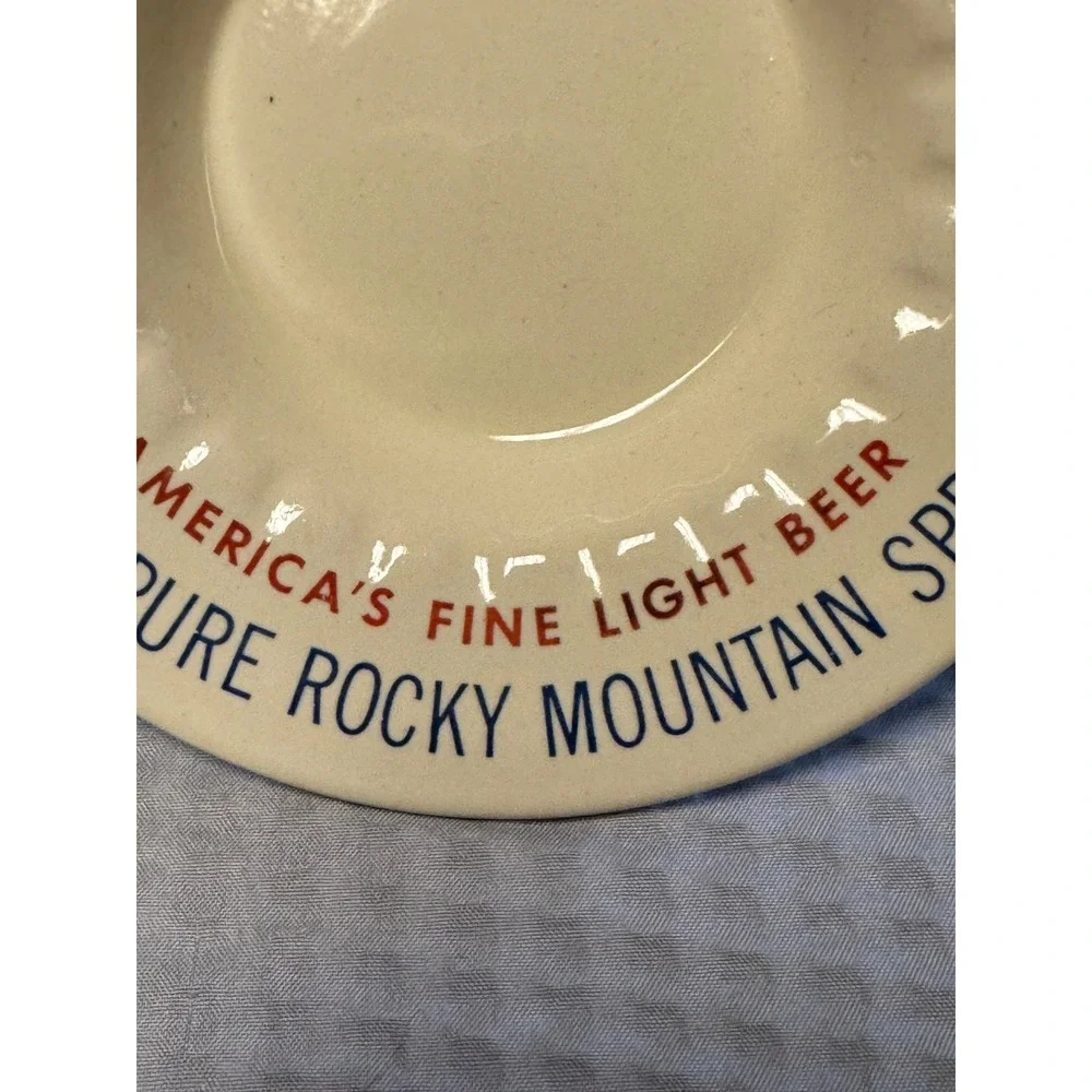 Vintage Ceramic COORS BEER Promotional Ashtray Plate 1970's